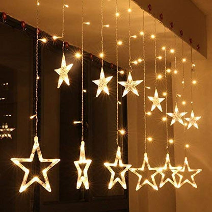 12 Stars 114 Led Curtain String Lights with 8 Flashing Modes